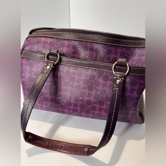 Coach Chealsea Heritage purple leather satchel handbag - Picture 2 of 16